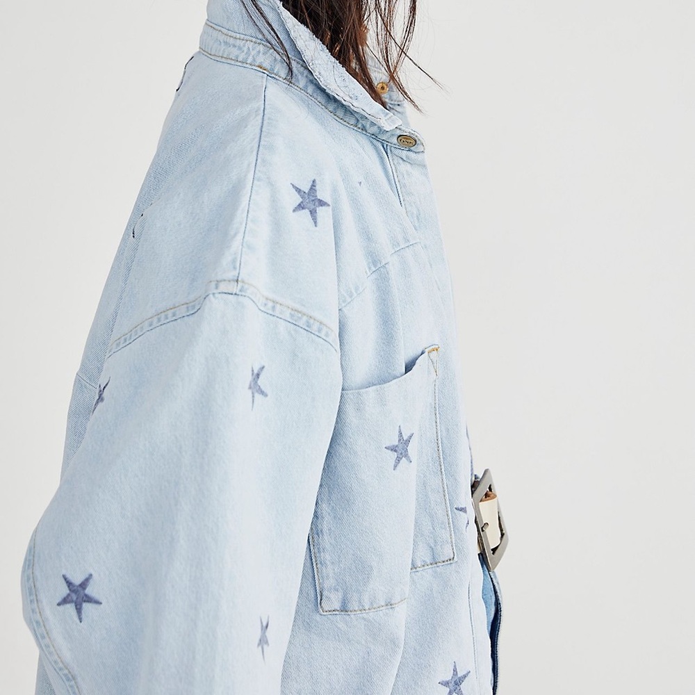 FREE PEOPLE DARIA DENIM SHIRT ONE TEASPOON
